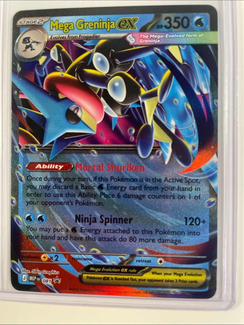 Pokemon Mega Greninja EX Card - Blue, Black, Yellow
